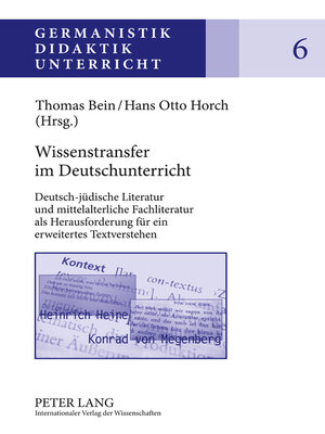 cover image of Wissenstransfer im Deutschunterricht